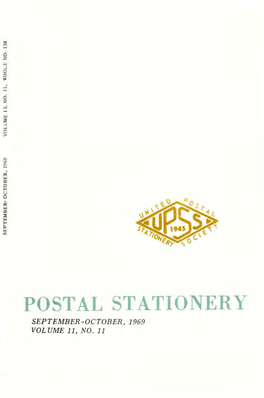 Postal Stationery September-October, 1969 Volume 11, No