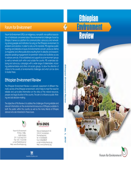 (2010) Ethiopian Environment Review No 1: Forum