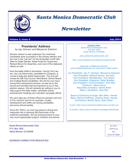 Santa Monica Democratic Club Newsletter7-2