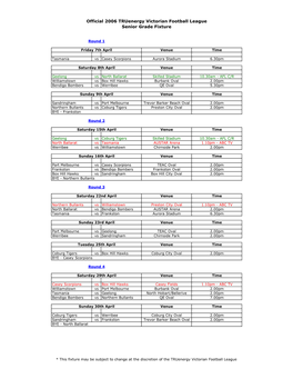 2006 VFL Senior Grade Fixture