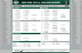 NEW YORK JETS Vs. OAKLAND RAIDERS