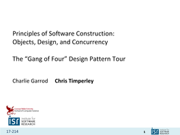 “Gang of Four” Design Pattern Tour