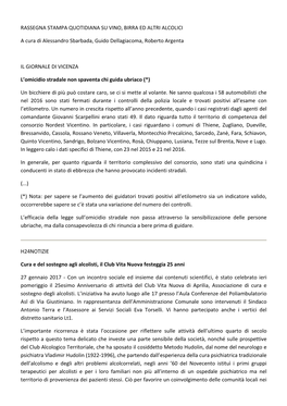 Rassegna Stampa Quotidiana Su Vino, Birra Ed Altri Alcolici