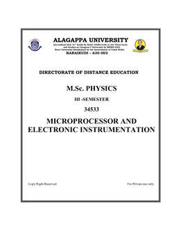 Microprocessor and Electronic Instrumentation