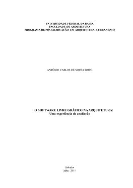 O SOFTWARE LIVRE GRÁFICO NA ARQUITETURA: Uma Experiência De Avaliação