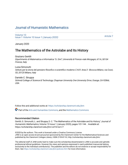 The Mathematics of the Astrolabe and Its History