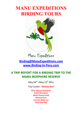 Manu Biosphere Reserve, Peru