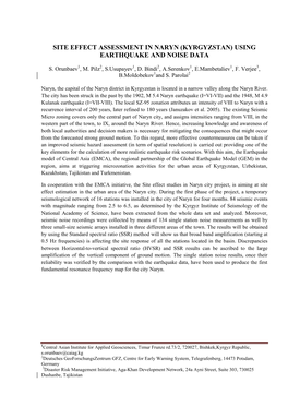 Kyrgyzstan) Using Earthquake and Noise Data
