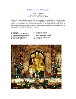 Buddhism: a Selected Bibliography