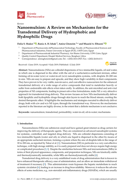 Nanoemulsion: a Review on Mechanisms for the Transdermal Delivery of Hydrophobic and Hydrophilic Drugs