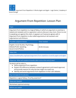 Argument from Repetition: It Works Again and Again - Logic Series | Academy 4 Social Change