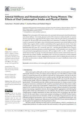 Arterial Stiffness and Hemodynamics in Young Women: the Effects of Oral Contraceptive Intake and Physical Habits