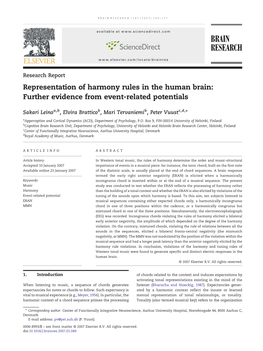 Representation of Harmony Rules in the Human Brain: Further Evidence from Event-Related Potentials