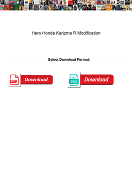 Hero Honda Karizma R Modification