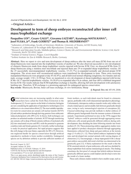 Development to Term of Sheep Embryos Reconstructed After Inner