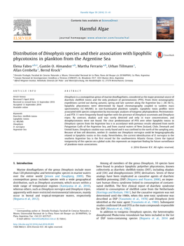 Distribution of Dinophysis Species and Their Association with Lipophilic