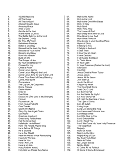 1. 10,000 Reasons 2. All That I Ask 3. All That Is Good 4. Alleluia! Sing To
