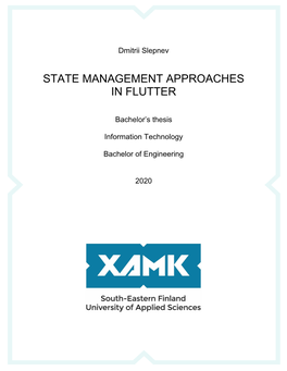 State Management Approaches in Flutter 0 Pages of Appendices