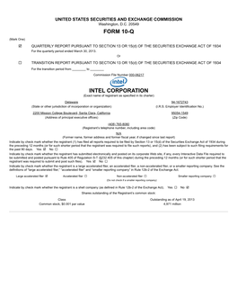 Form 10-Q Intel Corporation