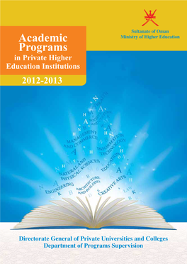 Academic Programs in Private Higher Education Institutions 2012-2013