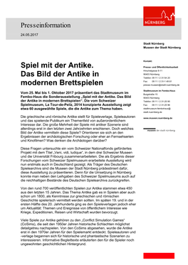 Spiel Mit Der Antike