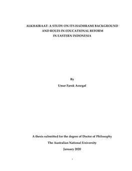 A Study on Its Hadhrami Background and Roles in Educational Reform in Eastern Indonesia