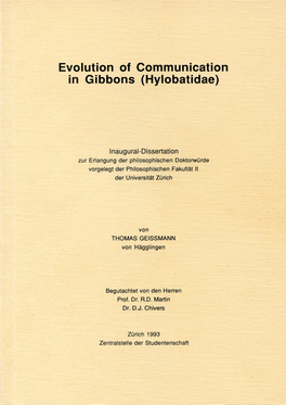 Evolution of Communication in Gibbons (Hylobatidae)