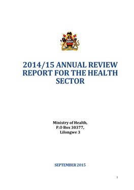 2014/15 Annual Review Report for the Health Sector