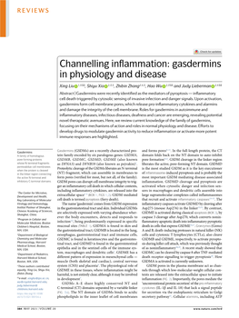 Channelling Inflammation: Gasdermins in Physiology and Disease