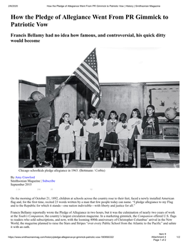 How the Pledge of Allegiance Went from PR Gimmick to Patriotic Vow | History | Smithsonian Magazine