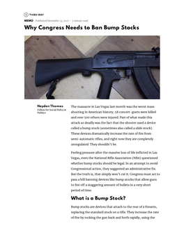 Why Congress Needs to Ban Bump Stocks