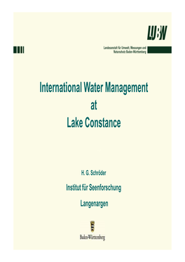 International Water Management at Lake Constance