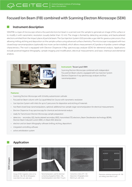 Focused Ion Beam (FIB) Combined with Scanning Electron Microscope (SEM)