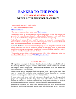 Banker to the Poor Muhammad Yunus & A