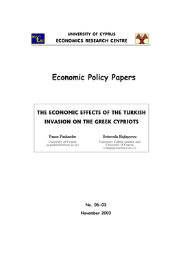 The Economic Effects of the Turkish Invasion on the Greek Cypriots