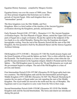 Egypt Time Line.Docx