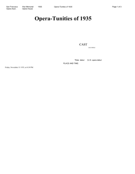 Opera-Tunities of 1935 Page 1 of 3 Opera Assn