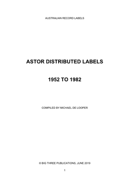 Other Astor Labels