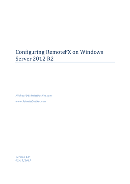 Configuring Remotefx on Windows Server 2012 R2