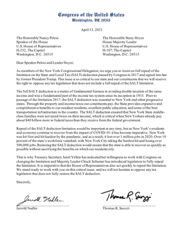 04.13.21 Salt Delegation Letter.Pdf (House.Gov)