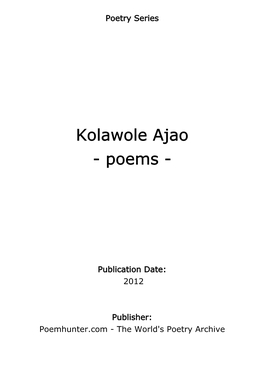 Kolawole Ajao - Poems