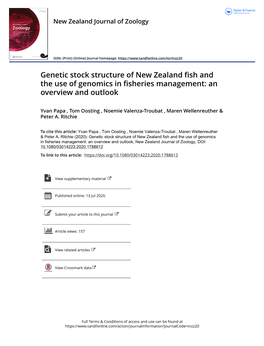 Genetic Stock Structure of New Zealand Fish and the Use of Genomics in Fisheries Management: an Overview and Outlook