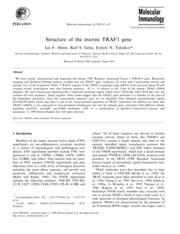 Structure of the Murine TRAF1 Gene Ian F