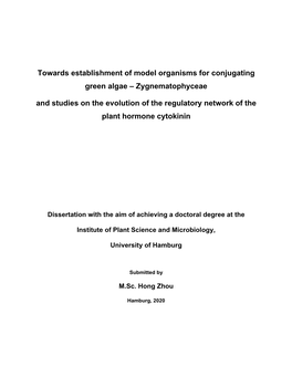 Towards Establishment of Model Organisms for Conjugating Green