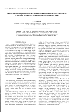 Seabird Breeding Schedules at the Pelsaert Group of Islands, Houtman Abrolhos, Western Australia Between 1993 and 1998