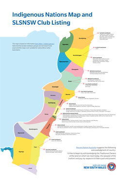 Indigenous Nations Map and SLSNSW Club Listing