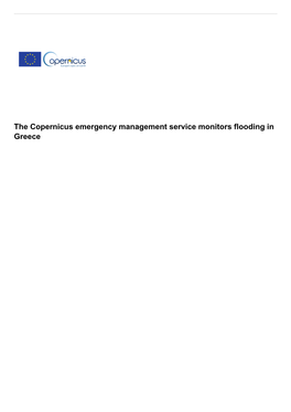 The Copernicus Emergency Management Service Monitors Flooding in Greece