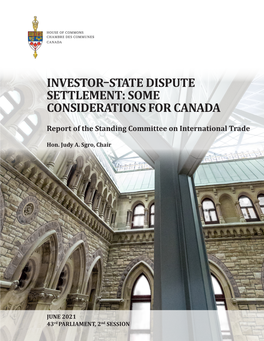 Investor-State Dispute Settlement: Some Considerations for Canada