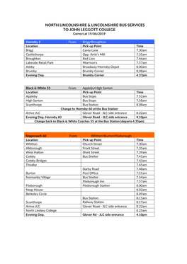 North Lincolnshire & Lincolnshire Bus Services