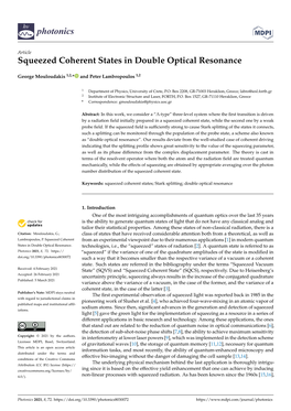 Squeezed Coherent States in Double Optical Resonance